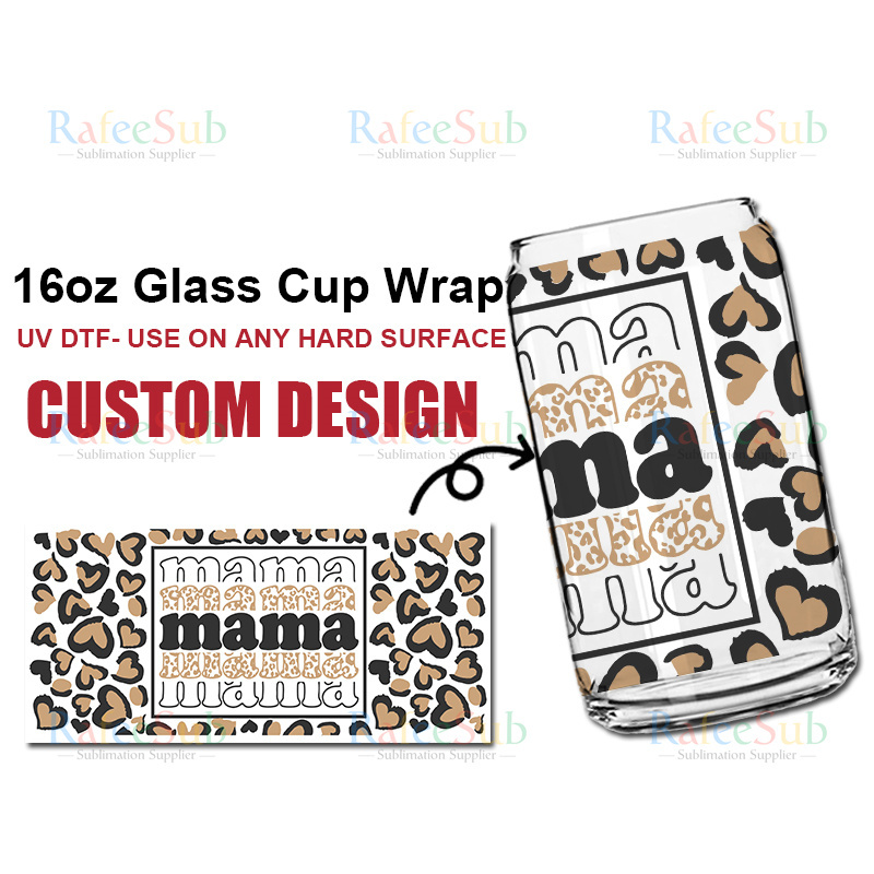 16oz Glass Can UV DTF Cup Wrap Transfers - RafeeSub