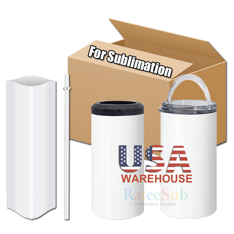 US Pre Sale 25PCS 16oz 4 in 1 Stainless Steel Slim Beer Can Cooler | Sublimation Blanks | - RafeeSub