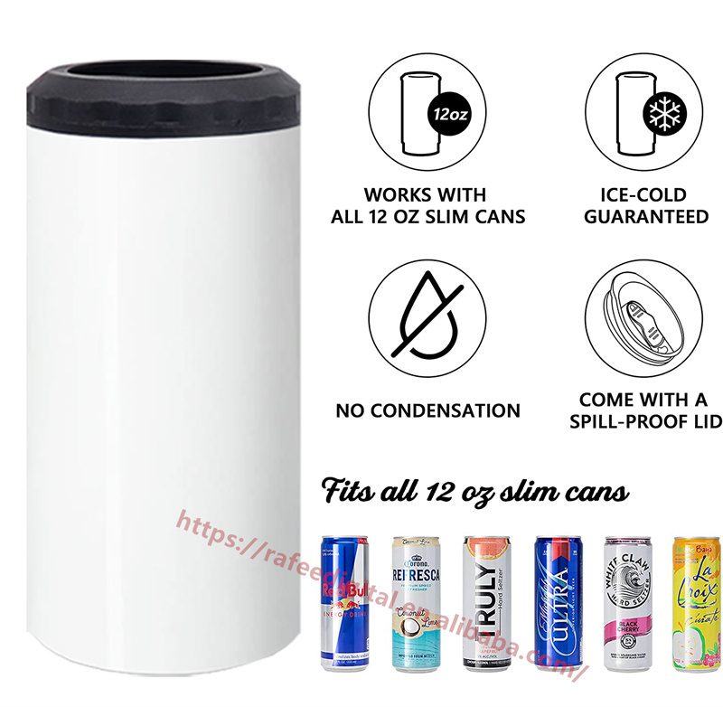 US Pre Sale 25PCS 16oz 4 in 1 Stainless Steel Slim Beer Can Cooler | Sublimation Blanks | - RafeeSub