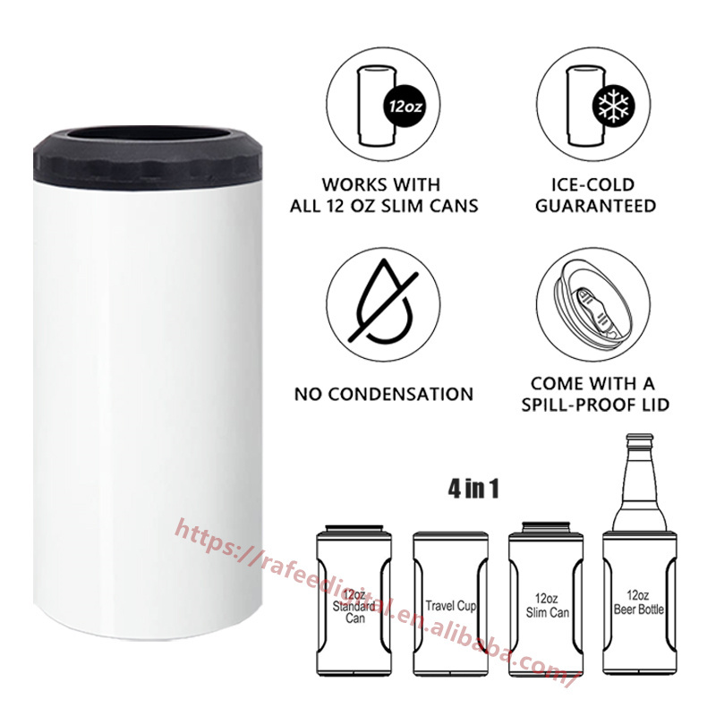 US Pre Sale 25PCS 16oz 4 in 1 Stainless Steel Slim Beer Can Cooler | Sublimation Blanks | - RafeeSub