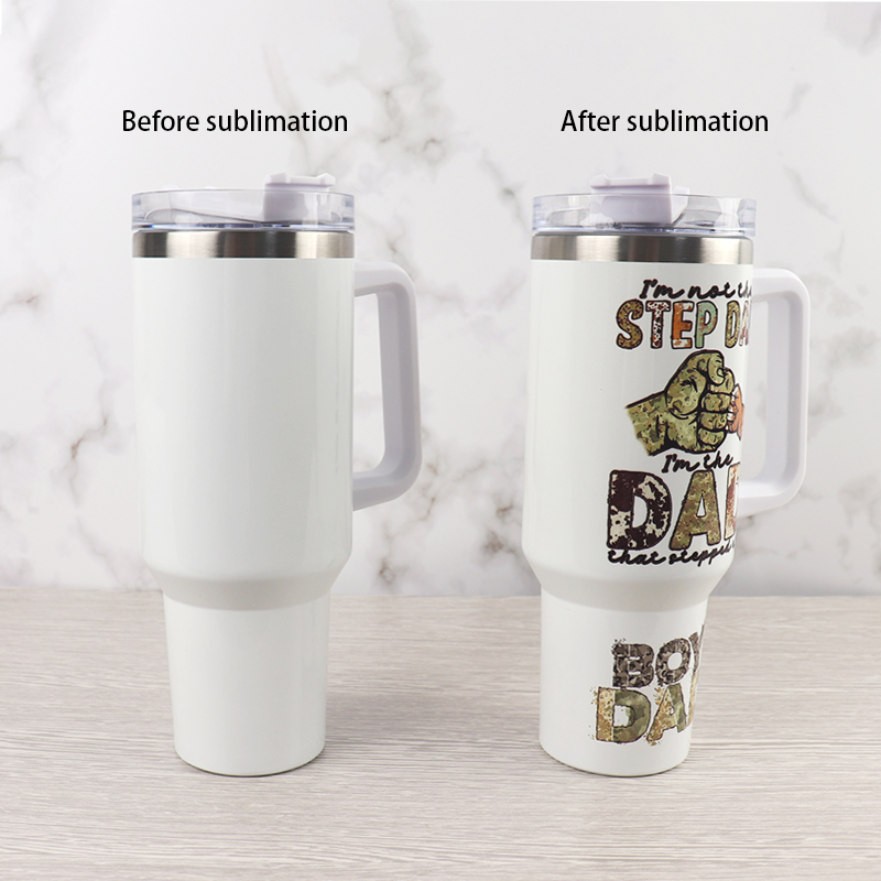 40oz Sublimation Tumbler w/ Handle stainless steel – Hailey Brook