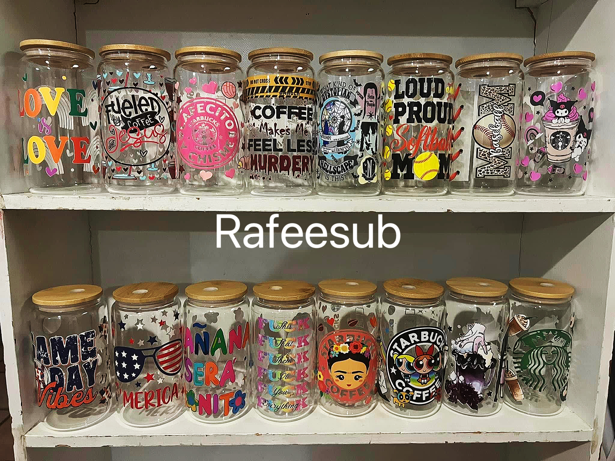 Sample Pack 32PCS 16oz Glass Can UV DTF Cup Wrap Transfers - RafeeSub