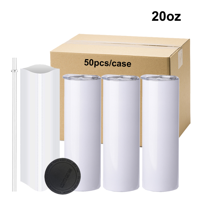20 oz Sublimation Tumbler | Plastic Straw | | Rubber Bottom | - RafeeSub
