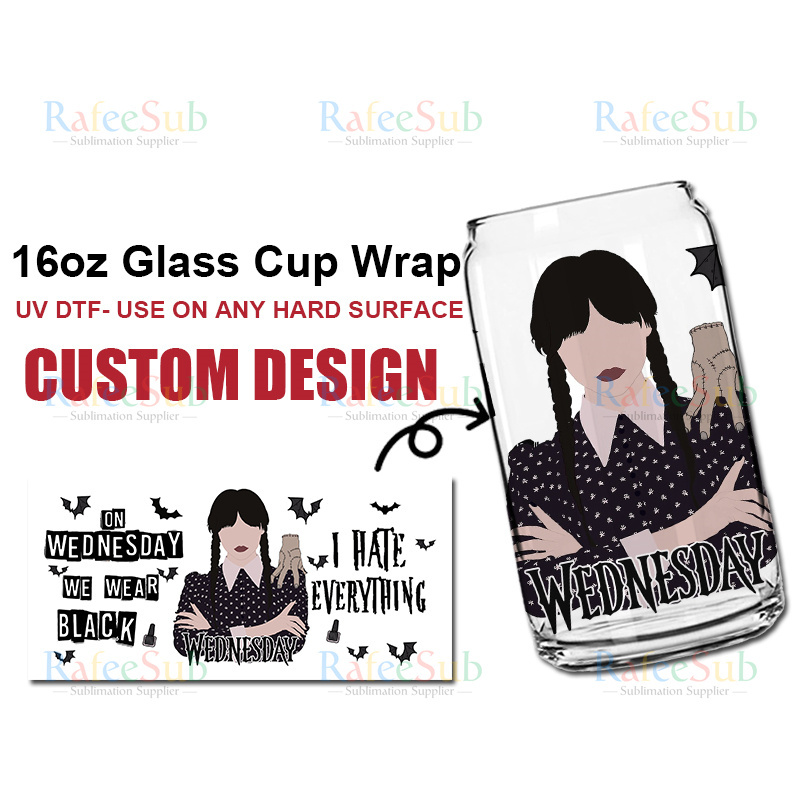 16oz Glass Can UV DTF Cup Wrap Transfers - RafeeSub