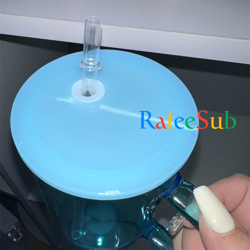 25PCS 15oz Color Clear Sublimation Blanks Glass Mug with Colorful Lids