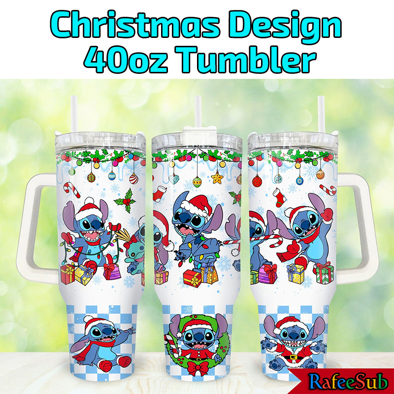 20PCS/CASE New Arrival Grinc.h Disn-e.y Christmas Design 40oz Stainless Steel Tumbler with Handle