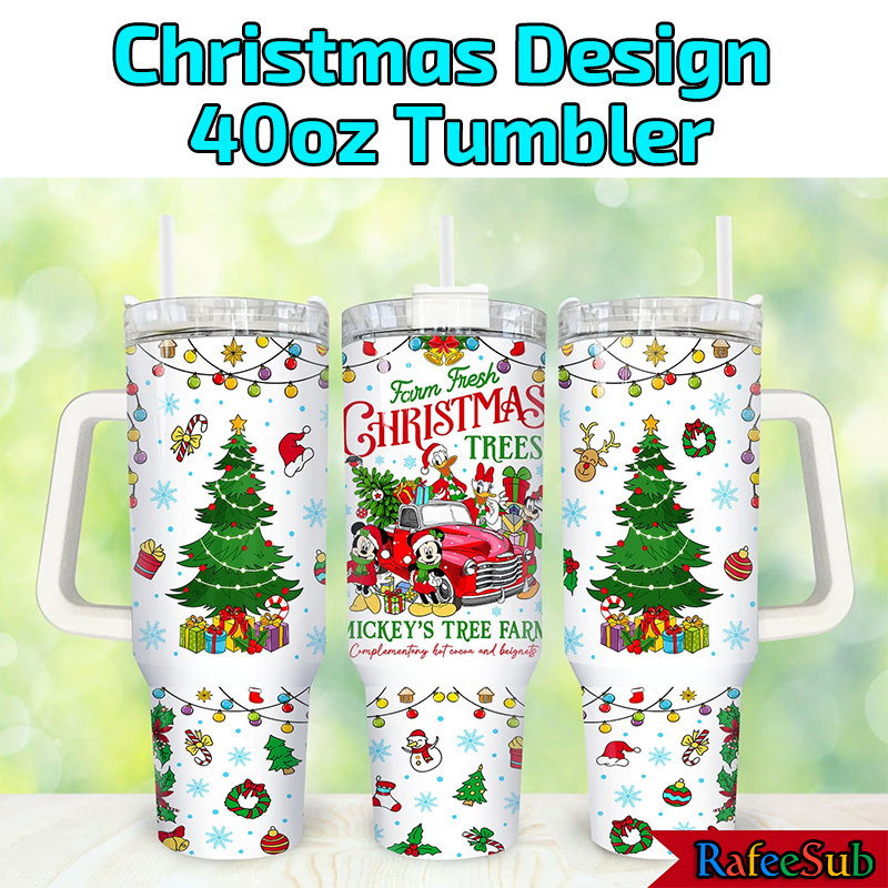20PCS/CASE New Arrival Grinc.h Disn-e.y Christmas Design 40oz Stainless Steel Tumbler with Handle