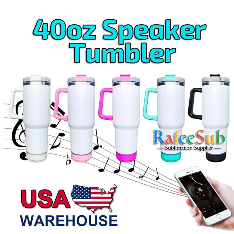 20PCS 40oz Speaker Sublimation Tumbler with Mixed 5 Colors