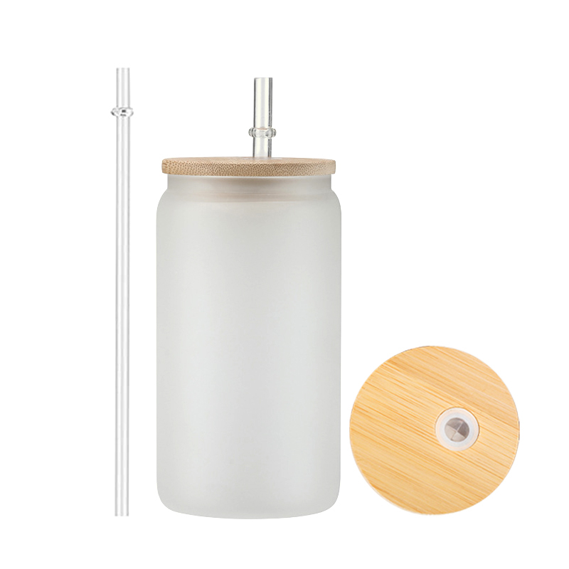 50PCS 16oz Clear/ Frosted Sublimation Glass Can | Sublimation Blanks | - RafeeSub