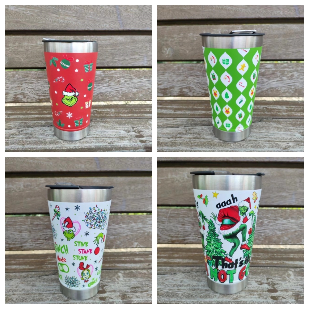 20oz Christmas Beer Tumbler  | Plastic Straw | RafeeSub