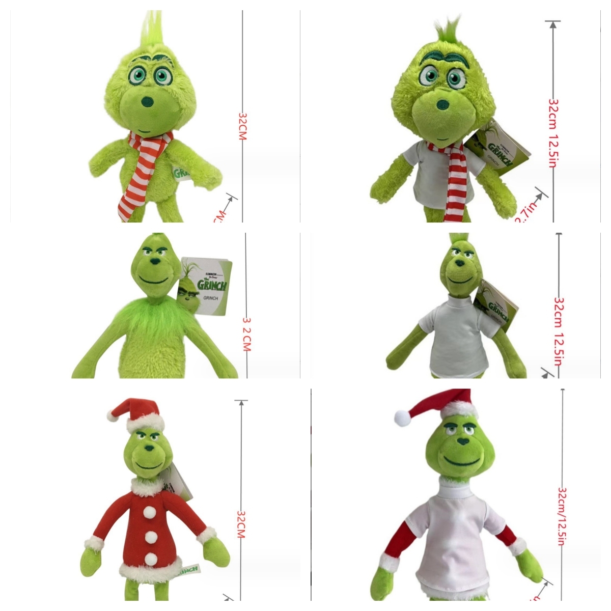 Christmas Grinch Doll 6 Design Each 5pcs Mix - Rafeesub