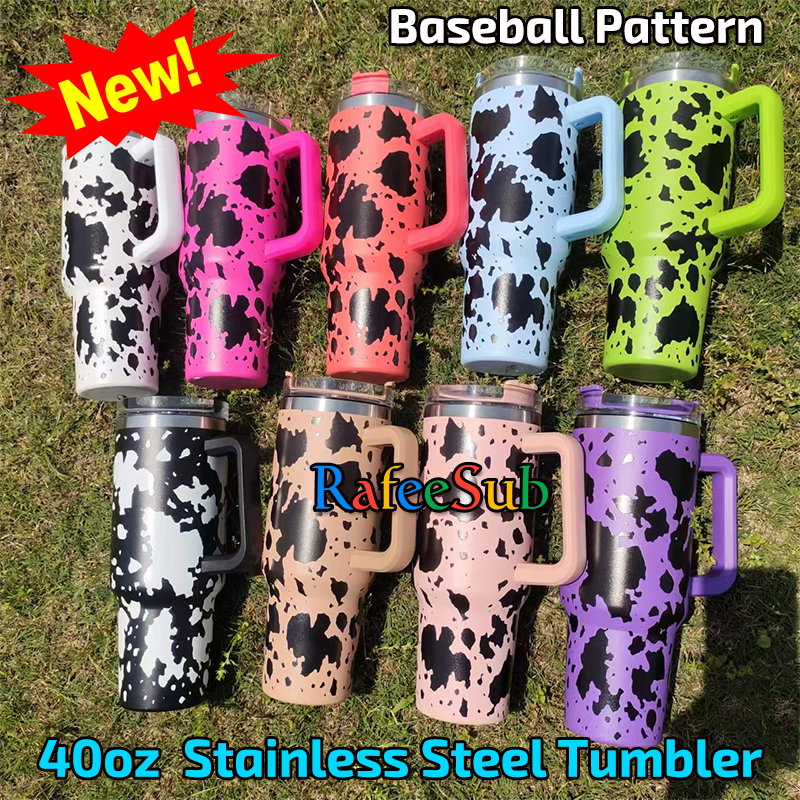 20PCS 40oz Cow Pattern Adventure Quencher Stainless Steel Tumbler - RafeeSub