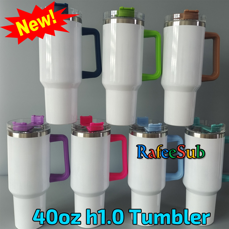 20PCS 40oz Color Handle Sublimation Blanks Tumbler - RafeeSub