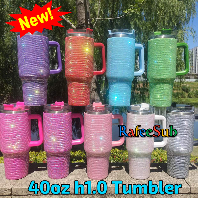 20PCS 40oz Rhinestone Bling Adventure Quencher Stainless Steel Tumbler - RafeeSub