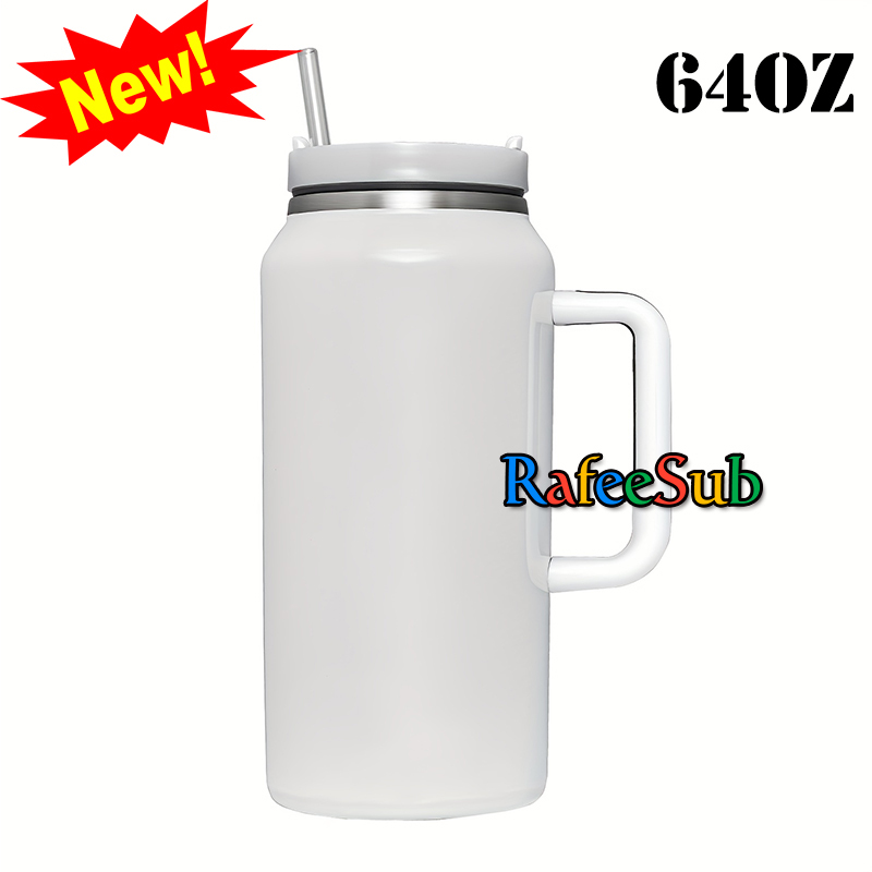 16PCS 64oz Large Capacity Sublimation Blank Water Bottle with Handle - RafeeSub