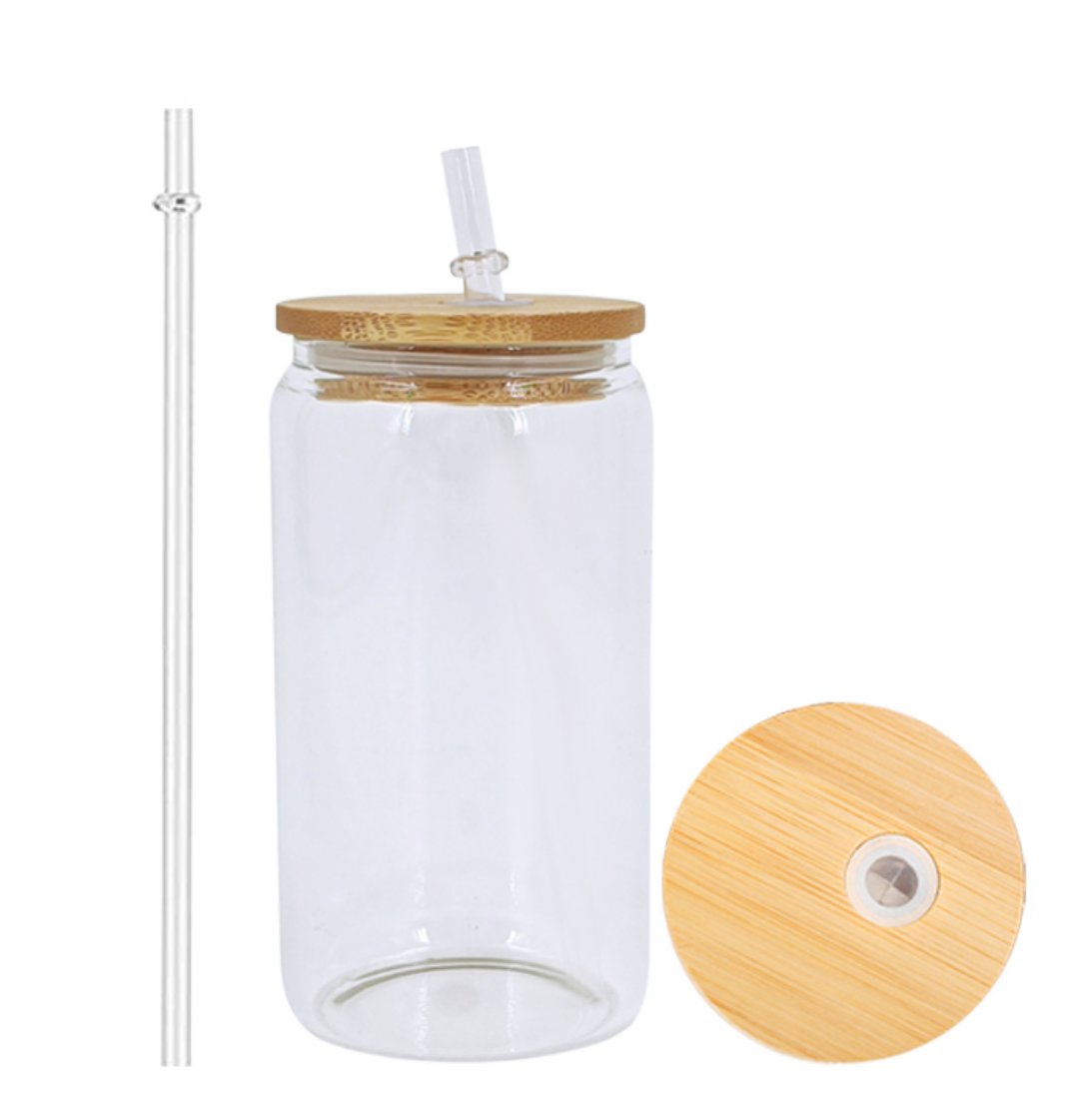 50PCS 16oz Clear/ Frosted Sublimation Glass Can | Sublimation Blanks | - RafeeSub