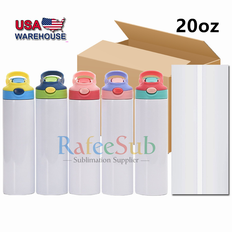 20oz Sublimation Kids Water Bottle Mix 5 Color - RafeeSub
