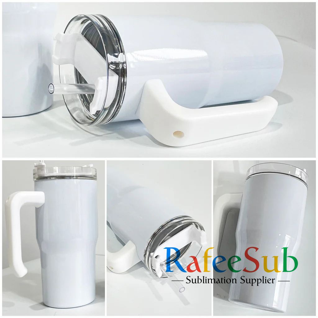 25PCS 20oz White Sublimation Student Coffee Stainless Steel Tumbler with Handle