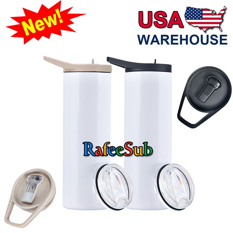 25PCS 20oz Sublimation Blank Tumbler with handle lid and slide lid