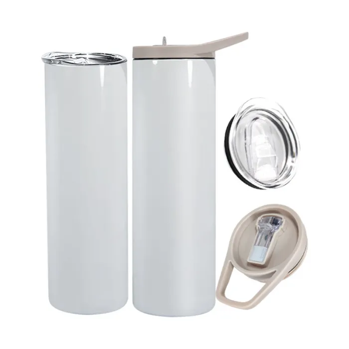 25PCS 20oz Sublimation Blank Tumbler with handle lid and slide lid