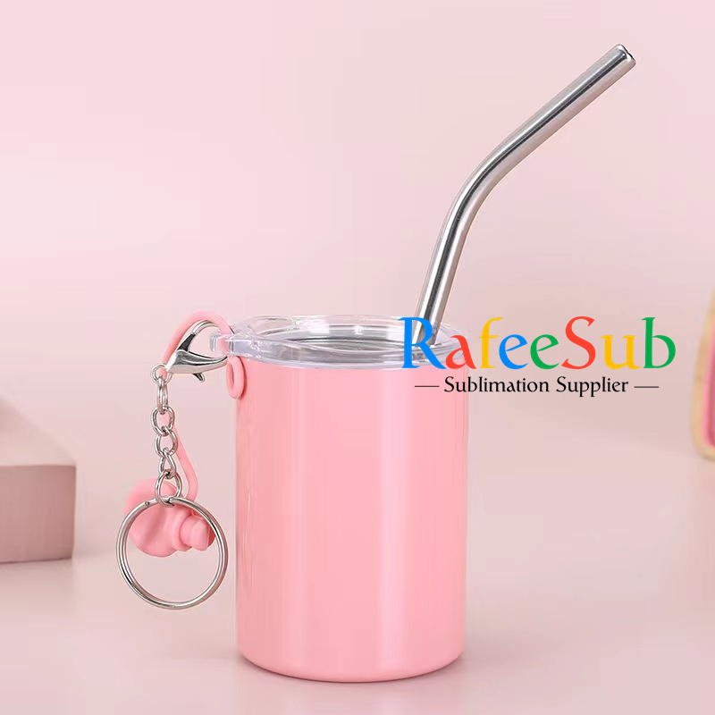 50PCS 3oz Mini Skinny Colored Sublimation Blanks Tumbler with Keychain and Lid Stopper