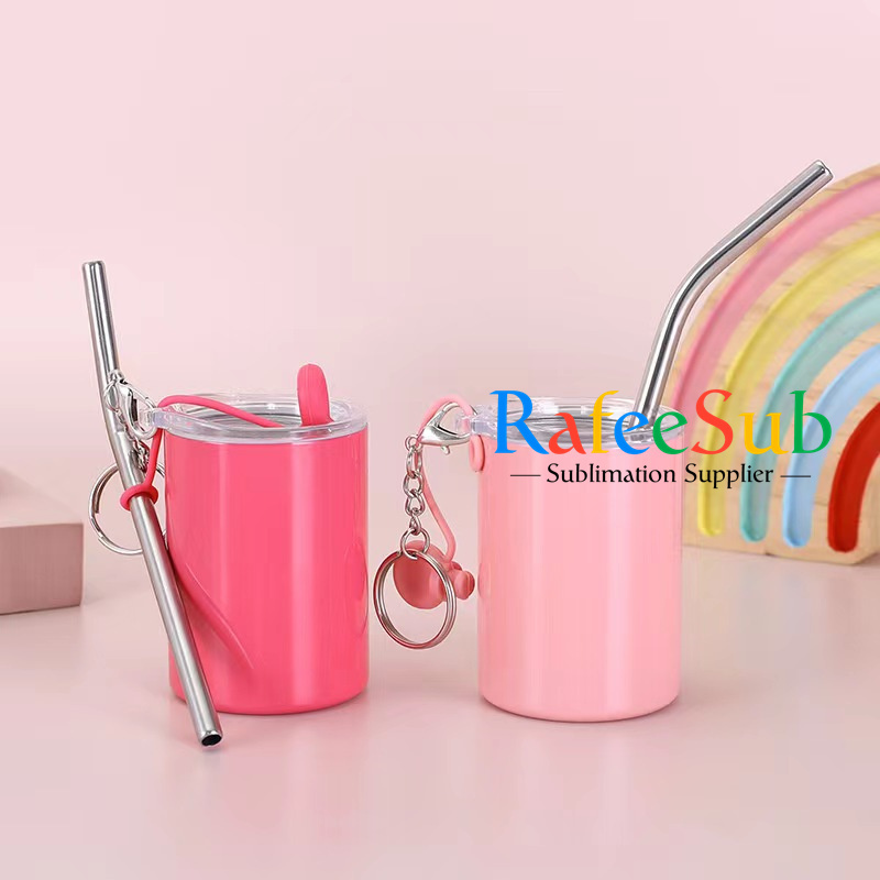 50PCS 3oz Mini Skinny Colored Sublimation Blanks Tumbler with Keychain and Lid Stopper