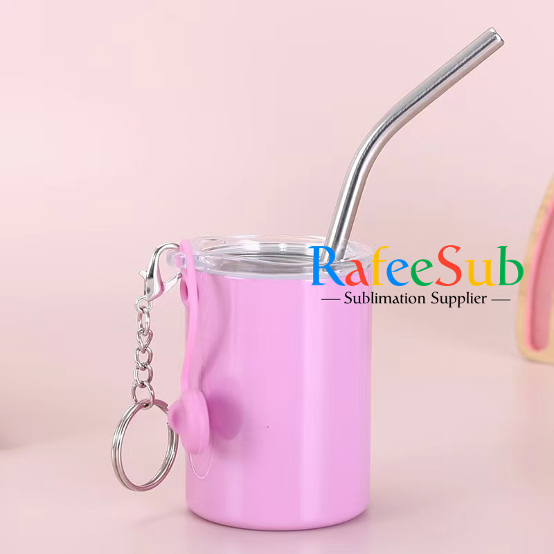 50PCS 3oz Mini Skinny Colored Sublimation Blanks Tumbler with Keychain and Lid Stopper