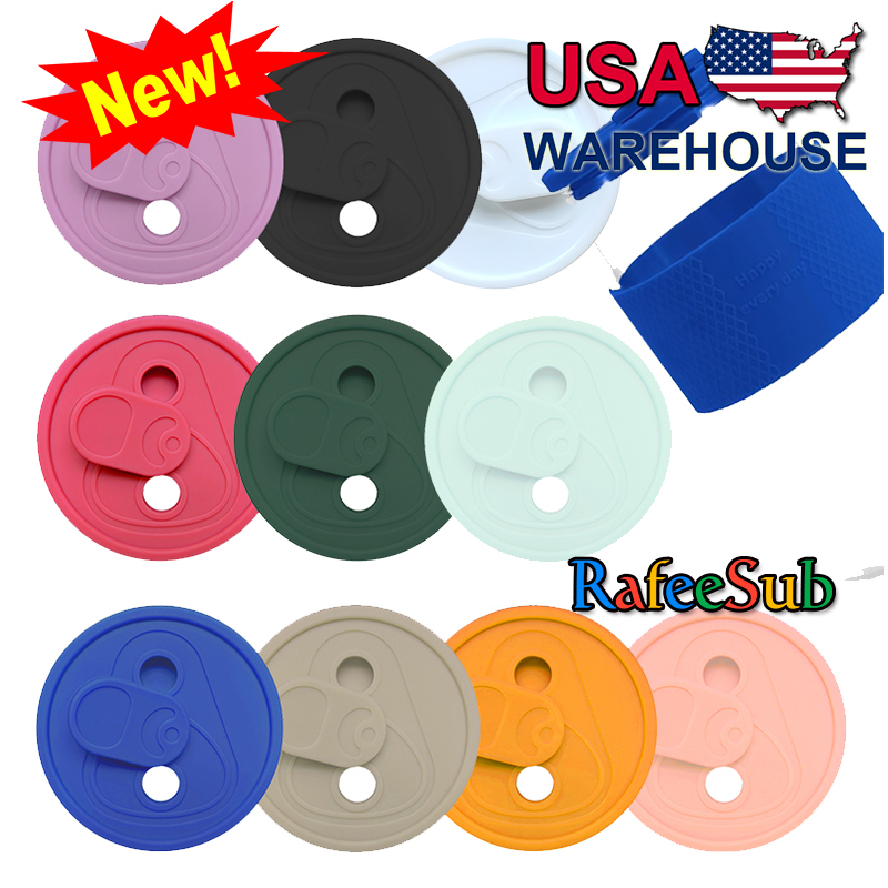 50PCS Leakproof Colored Silicone Lids Suitable For 16oz Glass Can | Mixed 10 Colors | - RafeeSub