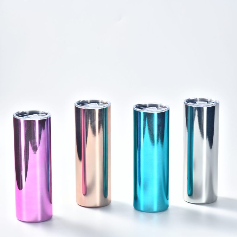 20oz Sublimation Skinny Mirror Tumblers Stainless Steel Double Wall