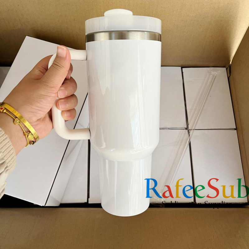 20PCS H2.0 40 oz 2nd Gen Sublimation Tumblers with Handle | Plastic Straw | - RafeeSub