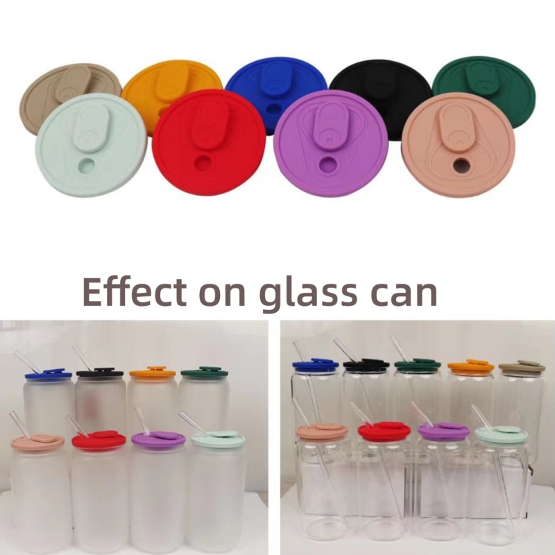 50PCS Leakproof Colored Silicone Lids Suitable For 16oz Glass Can | Mixed 10 Colors | - RafeeSub