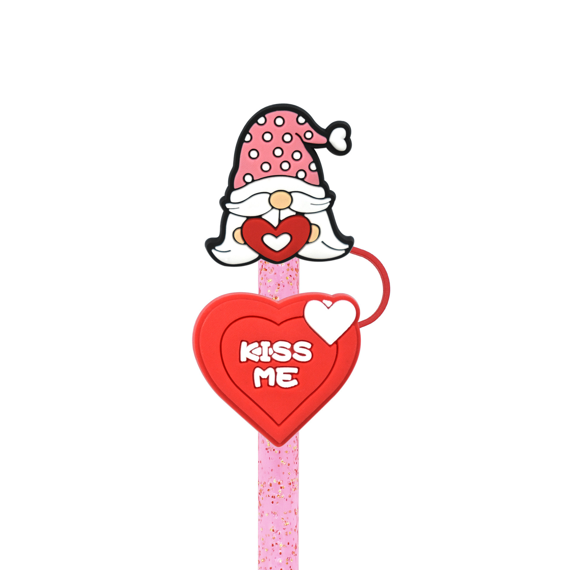 Valentine's Day Straw Cap Cover Straw Topper Cap Fit 10mm Dia Straw