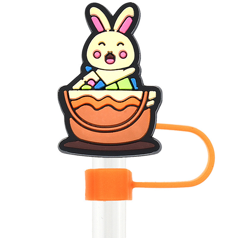 Easter Straw Cap Cover Straw Topper Cap Fit 10mm Dia Straw