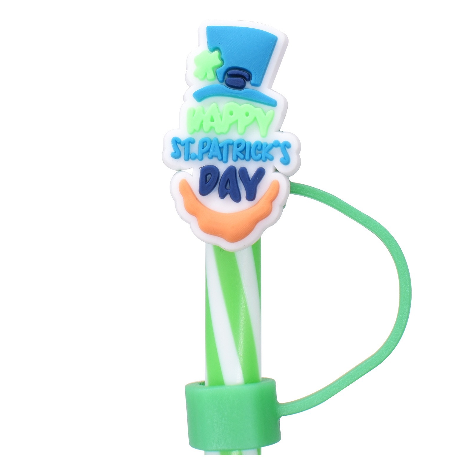 ST PATRICK'S DAY Straw Cap Cover Straw Topper Cap Fit 10mm Dia Straw
