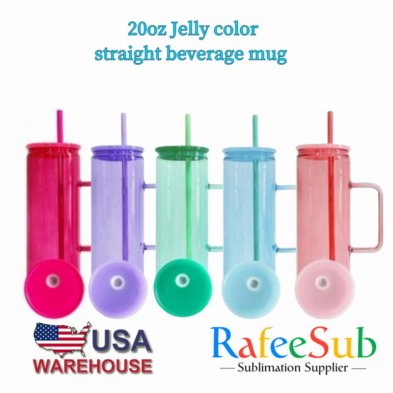 20oz Jelly Color Straight Sublimation Beverage Mug - Rafeesub