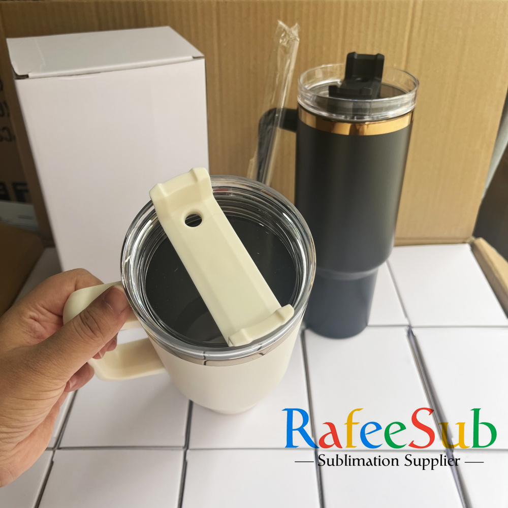 40oz H1.0 Cooper Plated Power Coated Laser Stainless Steel Tumbler With Handle- Rafeesub