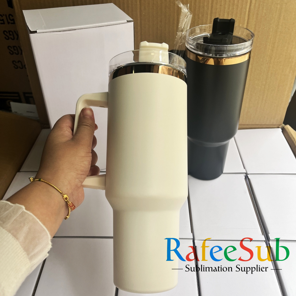 40oz H1.0 Cooper Plated Power Coated Laser Stainless Steel Tumbler With Handle- Rafeesub