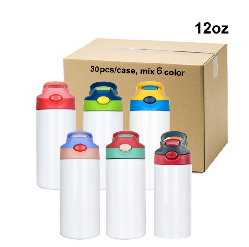 12oz Sublimation Kids Water Bottle Mix 6 Color - RafeeSub