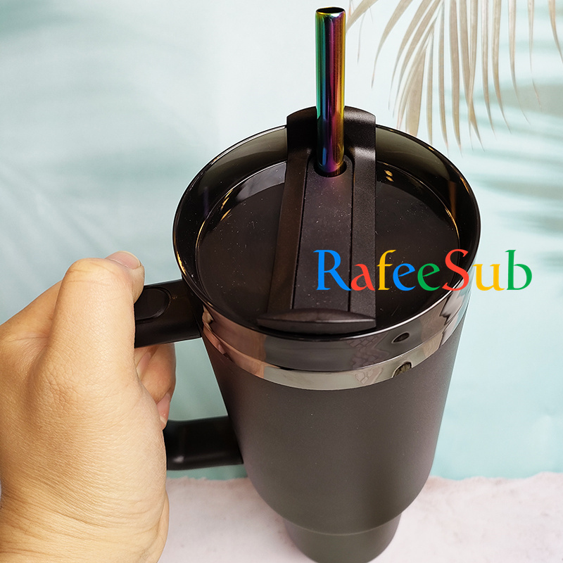 20PCS 40oz Black Plated Base Powder Coated Stainless Steel Tumbler For Laser Engraving
