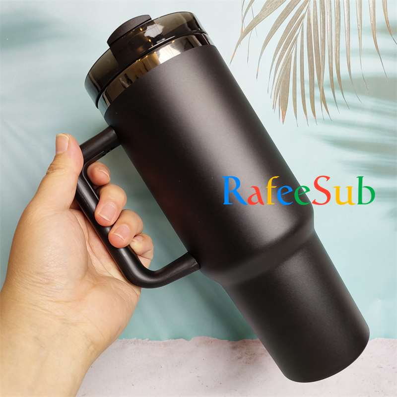 20PCS 40oz Black Plated Base Powder Coated Stainless Steel Tumbler For Laser Engraving