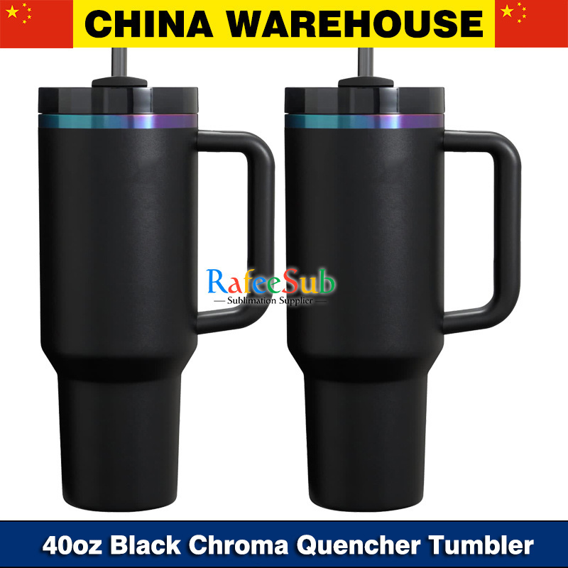 20PCS 40oz Black Chroma Quencher Powder Coated Stainless Steel Tumbler For Laser Engraving