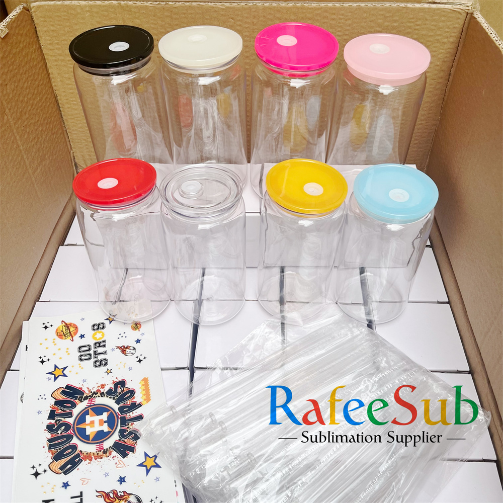 50PCS 16oz Plastic Can with PP Plastic Lids