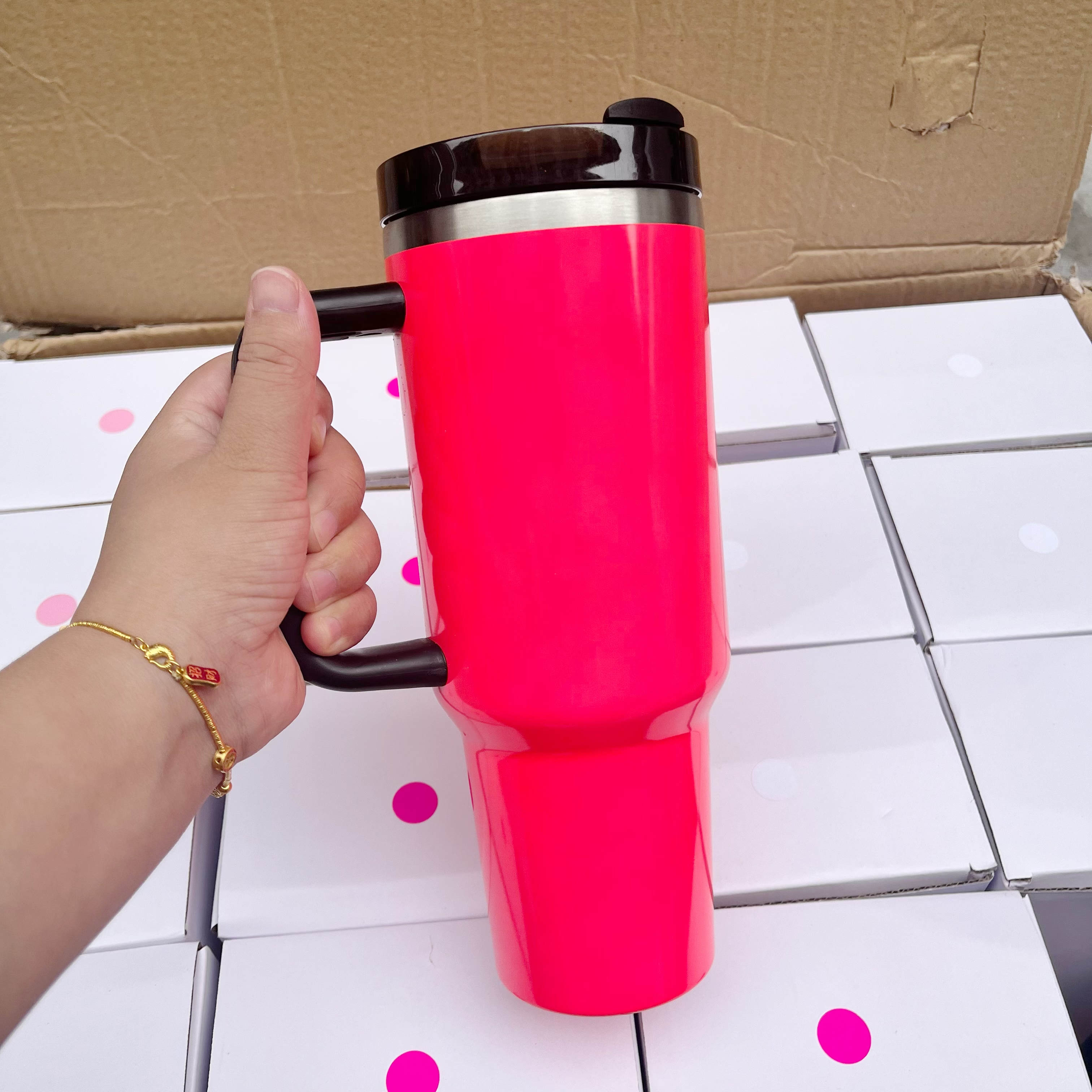 40oz H2.0 NEON colors blank sublimation silver underneath quencher tumbler