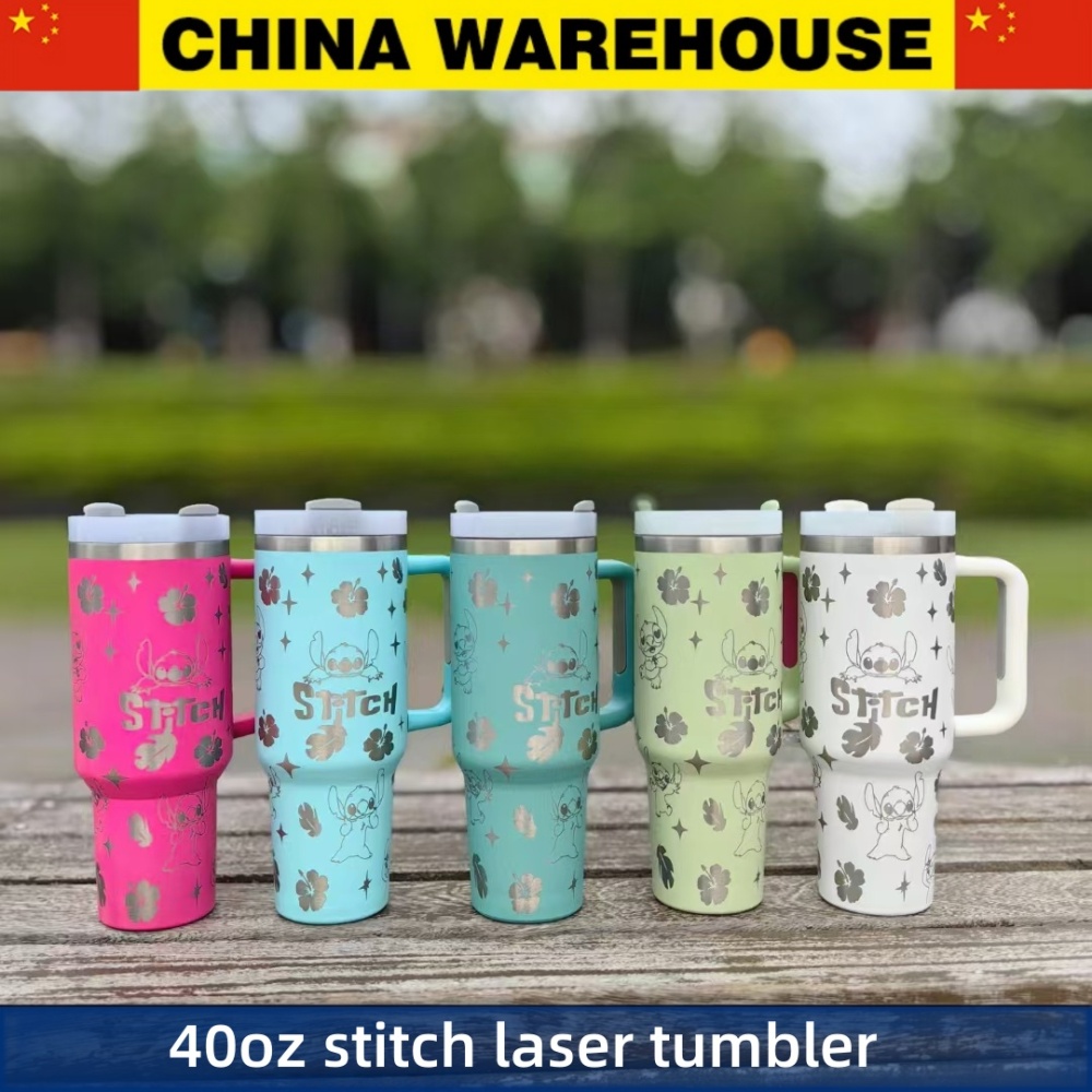 20pcs 40oz H2.0 Stitch Laser Design Tumbler