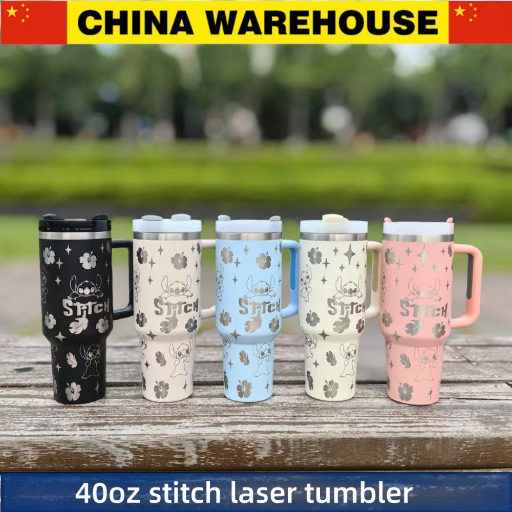 20pcs 40oz H2.0 Stitch Laser Design Tumbler