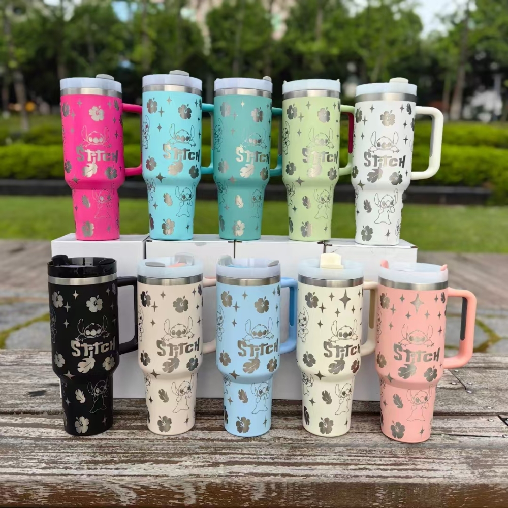 20pcs 40oz H2.0 Stitch Laser Design Tumbler