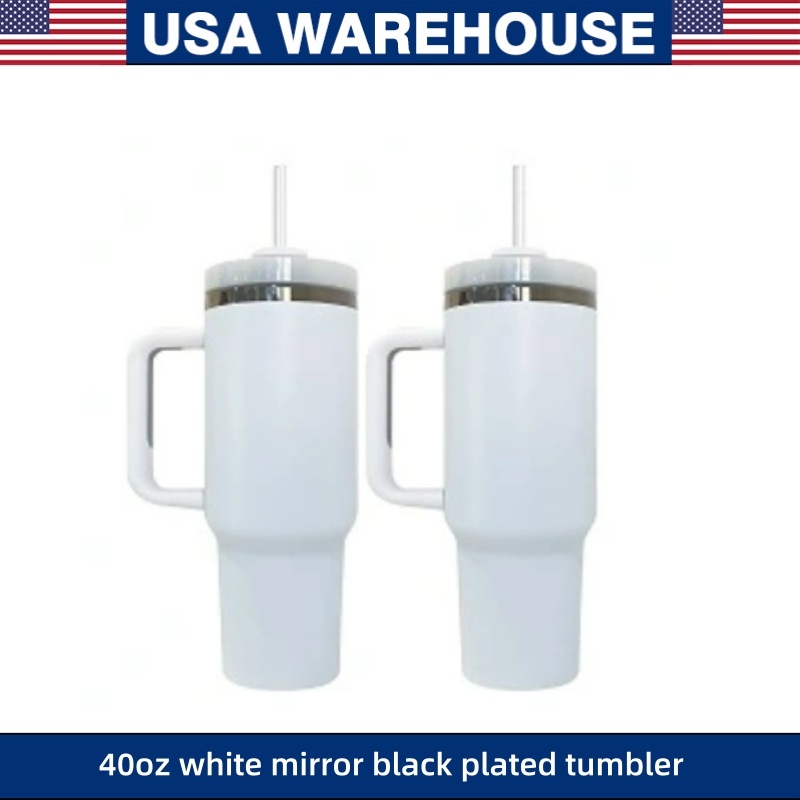 RAFEE 20pcs 40oz H2.0 Mirror Black Plated Laser Engraved Tumbler