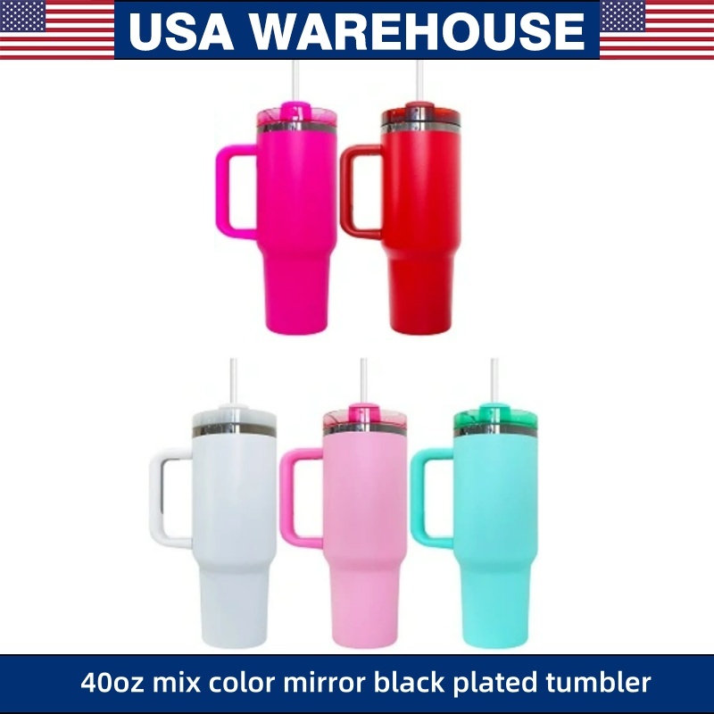 RAFEE 20pcs 40oz H2.0 Mirror Black Plated Laser Engraved Tumbler