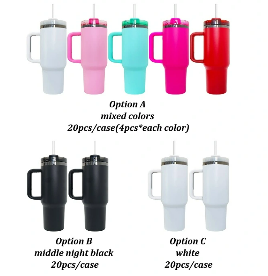 RAFEE 20pcs 40oz H2.0 Mirror Black Plated Laser Engraved Tumbler