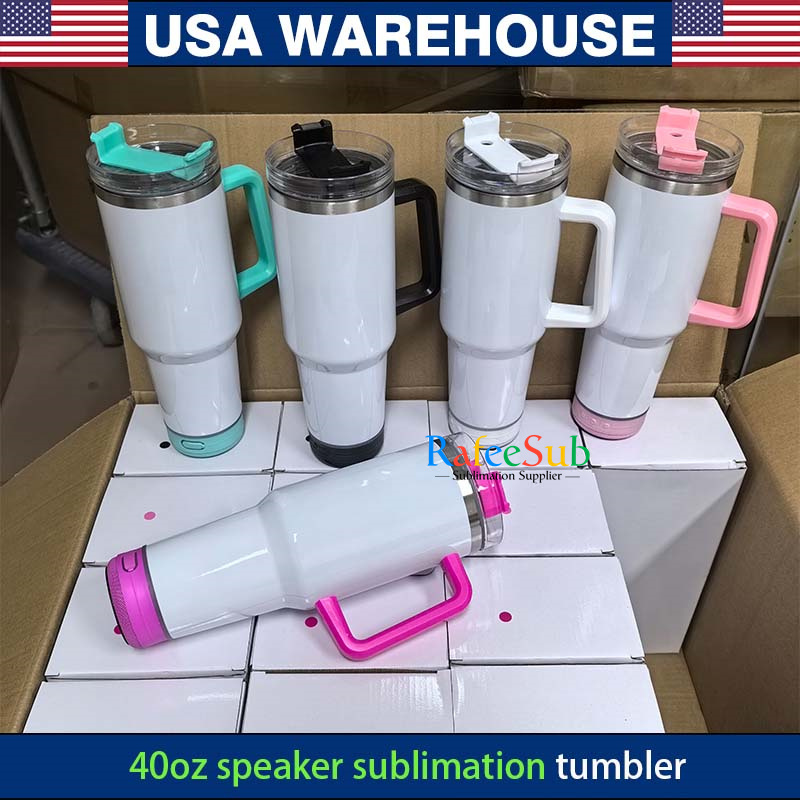 RAFEE 20PCS 40oz Speaker Sublimation Tumbler with Mixed 5 Colors